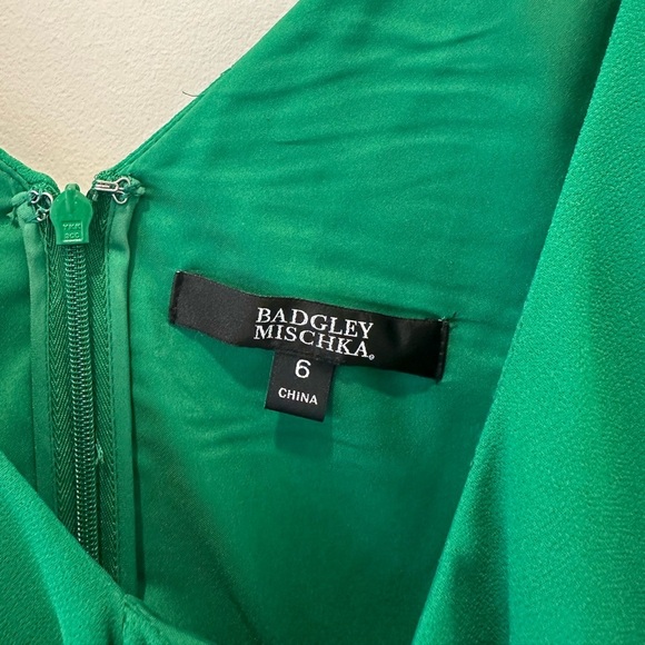 Badgley Mischka Green Cocktail Dress Formal Mother of the Bride Wedding Guest - Picture 5 of 15